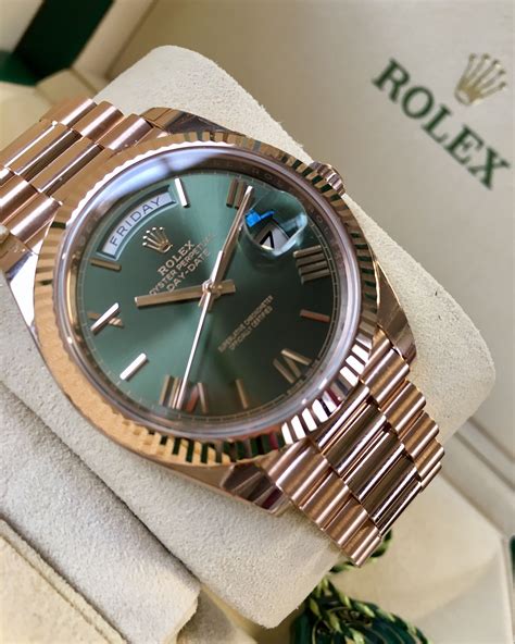 olive face mens rolex|Rolex olive green watch.